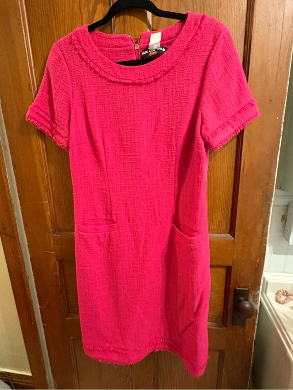 Karl Lagerfeld Hot Pink Short-Sleeve Shift Dress